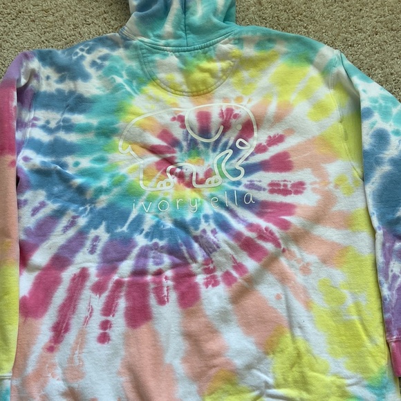 Rainbow Tie Dye Ivory Ella Sweatshirt - Picture 4 of 4